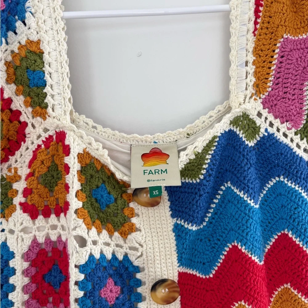 Farm Rio Crochet Knit Dress - Picture 2 of 3